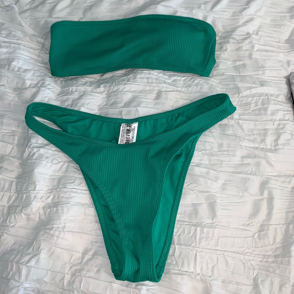 forever 21 green bikini